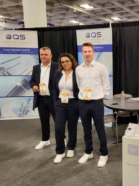 Joel from Quartz Solutions, along with Roland and Rosalba, GVB colleagues, at SEMICON West